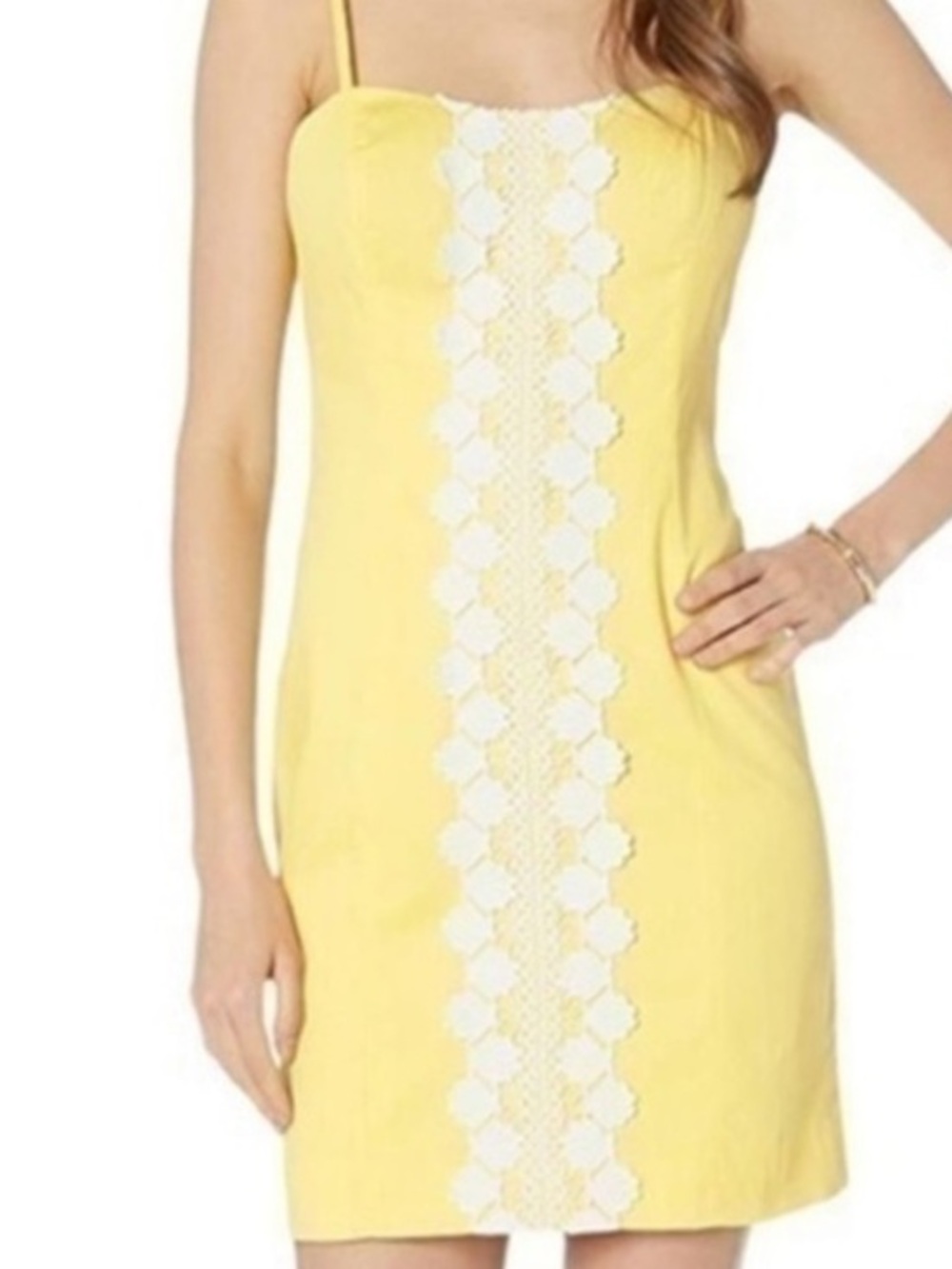 Lilly Pulitzer Shelly Stretch Dress 00 Yellow Watch Hill NWT Summer Resort $168